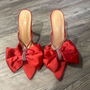 Chic Pink Bow Heels with Rhinestone Detail